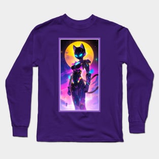 Anime Sci-Fi Cat Girl | Quality Anime Girl Artwork | Manga Girl Anime Art Long Sleeve T-Shirt